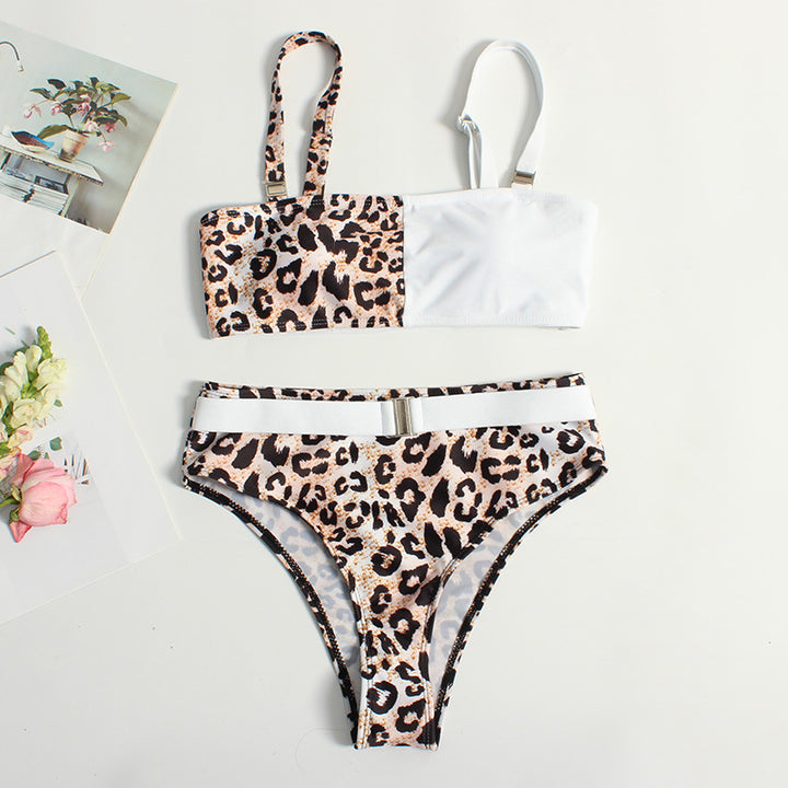 Damen Trendiger Leo-Muster Bikini Drune