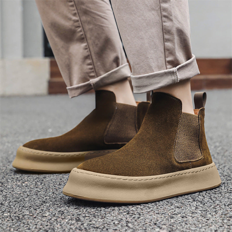 Herren-Chelsea-Boots, Wildleder-Optik, Slip-on, 1203-J