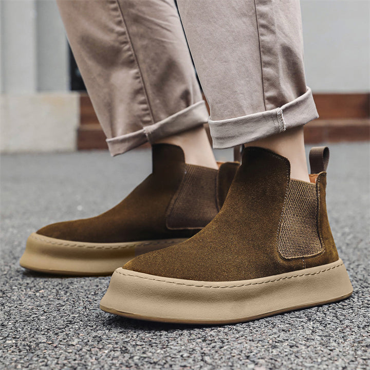 Herren-Chelsea-Boots, Wildleder-Optik, Slip-on, 1203-J