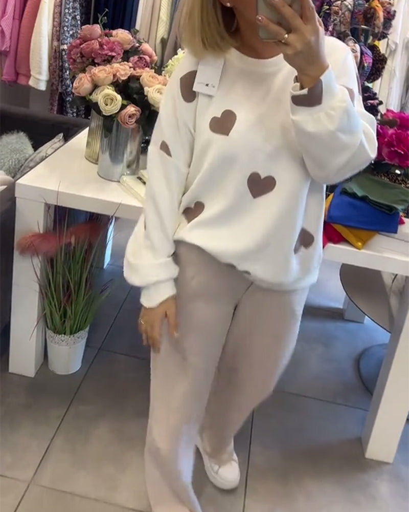 Drune | Frauen Casual Herz Pullover