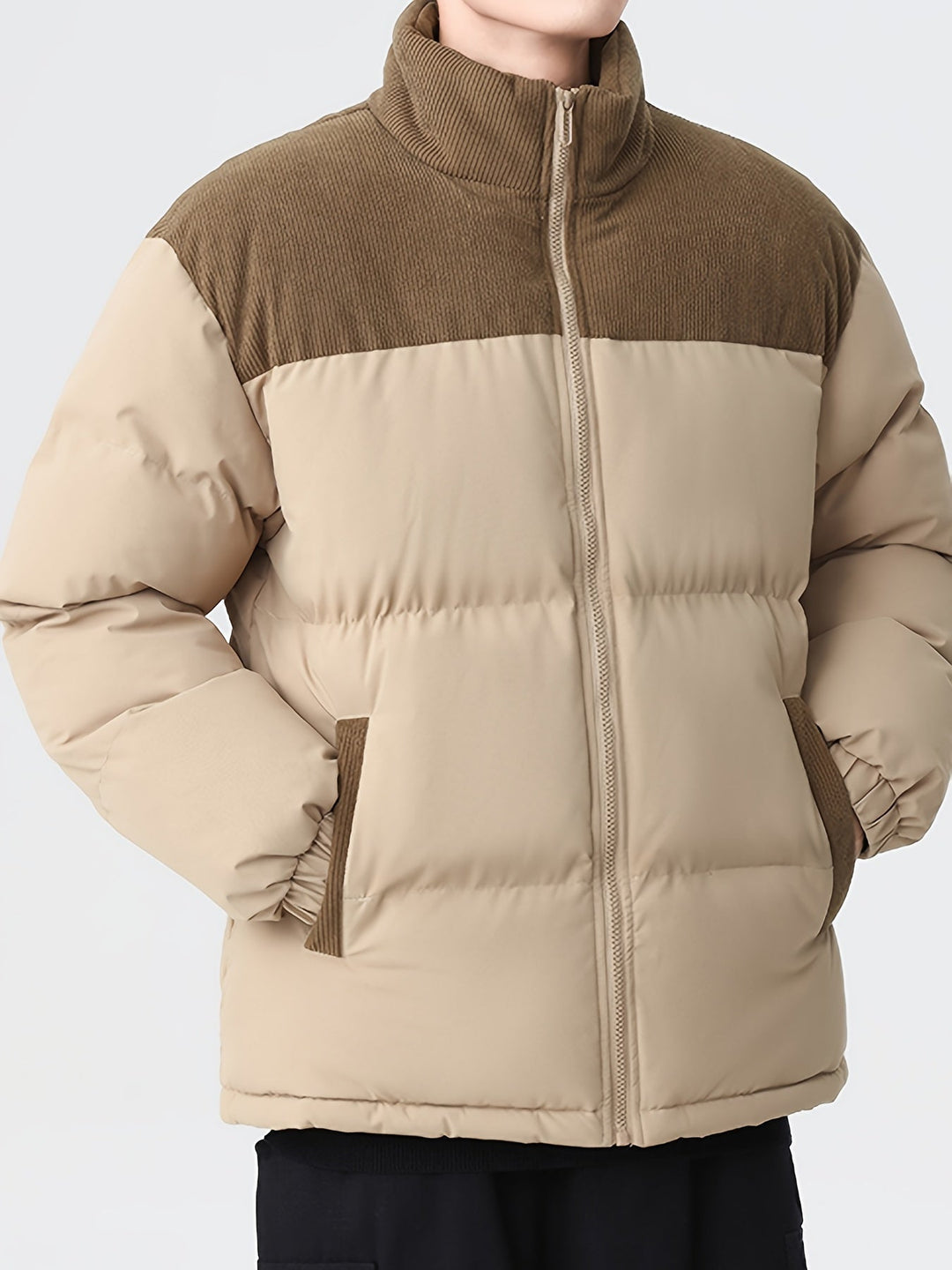 Drune |  Trendige Colorblock Puffer-Winterjacke Für Herren - Perfekt für Outdoor-Aktivitäten