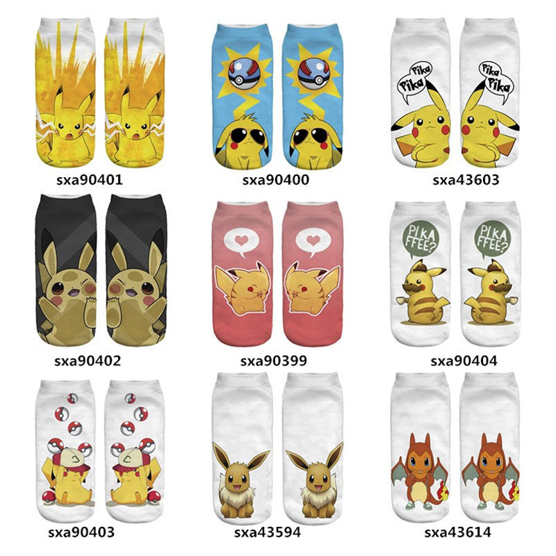 Unisex Niedrige Ankle-Socken mit Cartoon-Monster-Gesicht und weichem Baumwollmix Drune