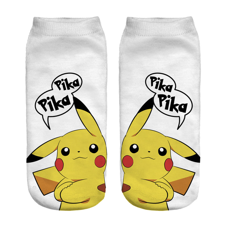 Unisex Niedrige Ankle-Socken mit Cartoon-Monster-Gesicht und weichem Baumwollmix Drune