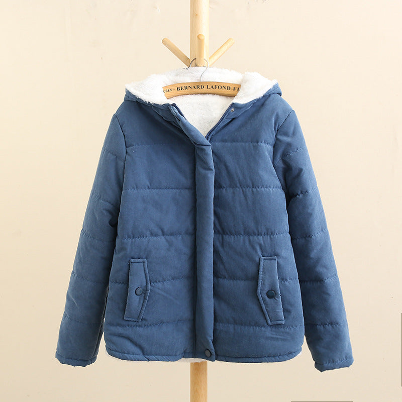 Damen nan gesteppte Kapuzenjacke mit Teddyfutter, verdeckter Druckknopfleiste und aufgesetzten Taschen Drune