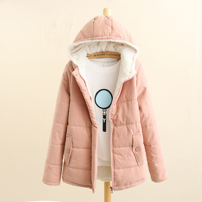 Damen nan gesteppte Kapuzenjacke mit Teddyfutter, verdeckter Druckknopfleiste und aufgesetzten Taschen Drune