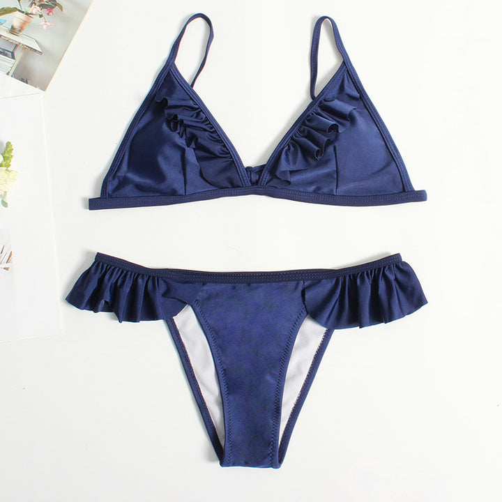 Damen Rüschenschnitte Bikini-Set Drune