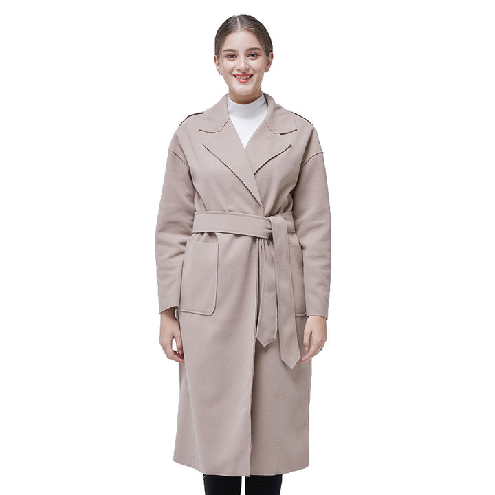 Damen Modische Longjacke mit doppelter Knopfleiste und aufgesetzten Taschen Drune