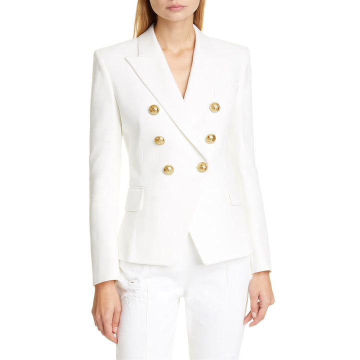 Damen Blazer im doppelten Knopfdesign mit goldenen Akzenten Drune