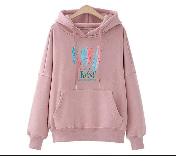 Damen Kuscheliger Kapuzenpullover mit tribalartigem Druck Drune