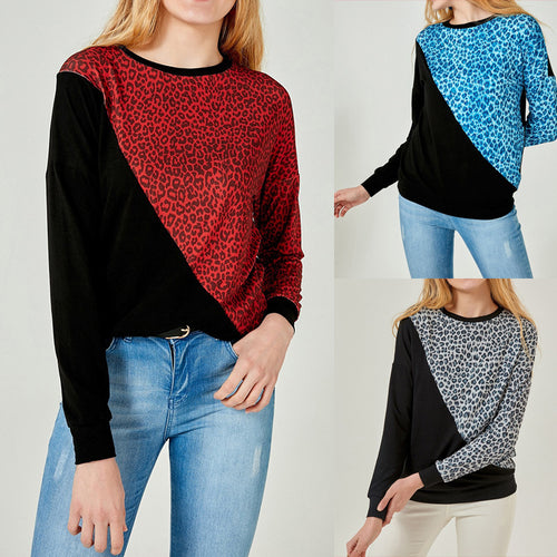 Damen modischer Sweatshirt mit Tiermuster Drune
