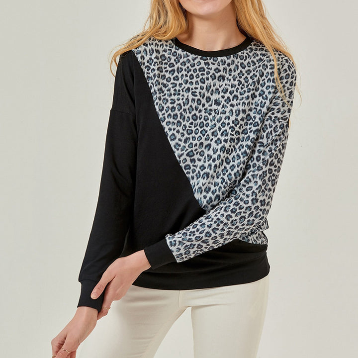 Damen modischer Sweatshirt mit Tiermuster Drune
