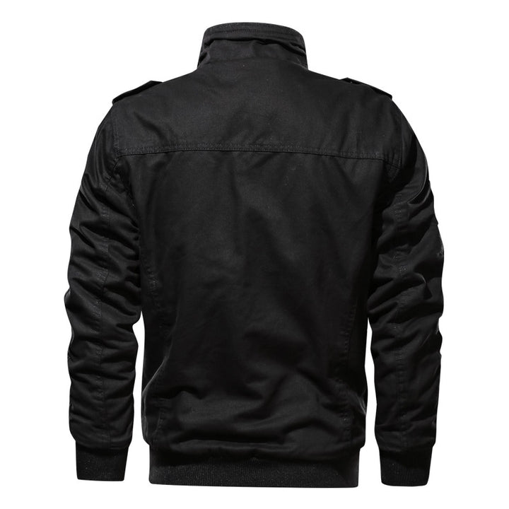Herren Military-inspirierte Field-Bomberjacke mit Stehkragen, Schulterklappen & wattierter Innenlage Drune
