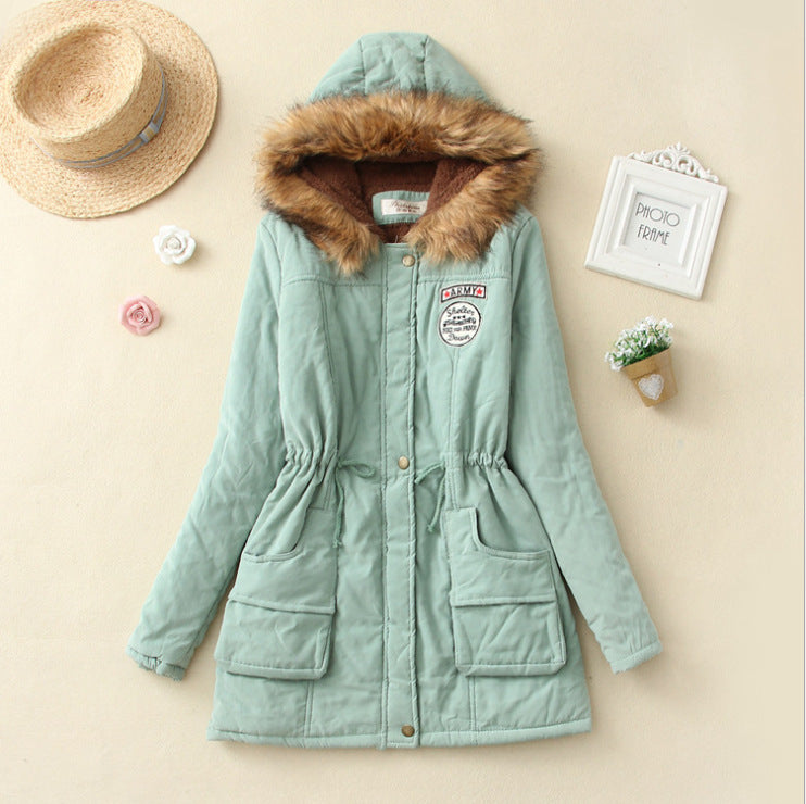Damen Gefütterter Parka mit Kunstfellkapuze und Teddyfutter Drune