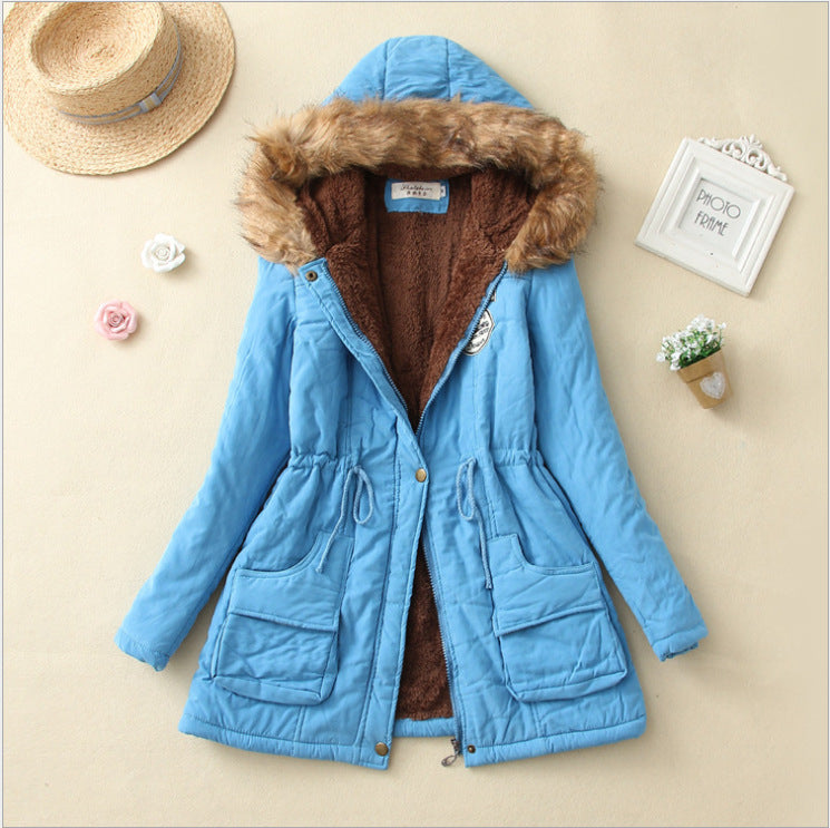 Damen Gefütterter Parka mit Kunstfellkapuze und Teddyfutter Drune