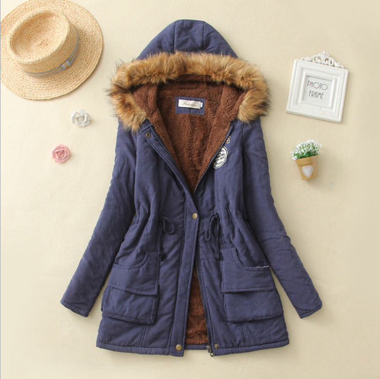 Damen Gefütterter Parka mit Kunstfellkapuze und Teddyfutter Drune