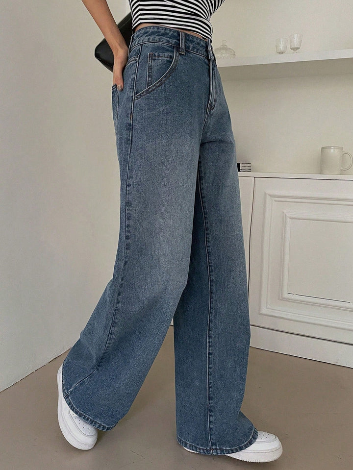 Drune | Figurfreundliche High-Waist Weite Jeans