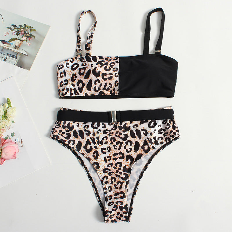 Damen Trendiger Leo-Muster Bikini Drune