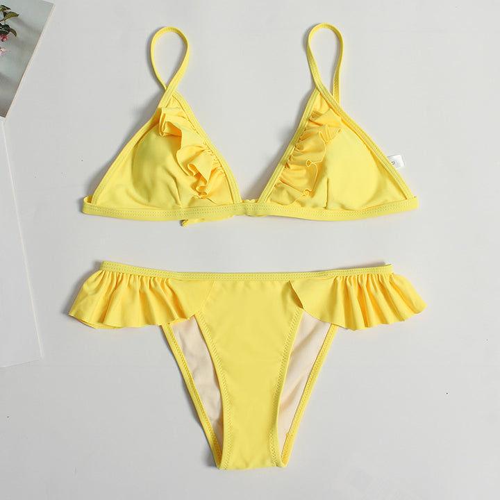 Damen Rüschenschnitte Bikini-Set Drune