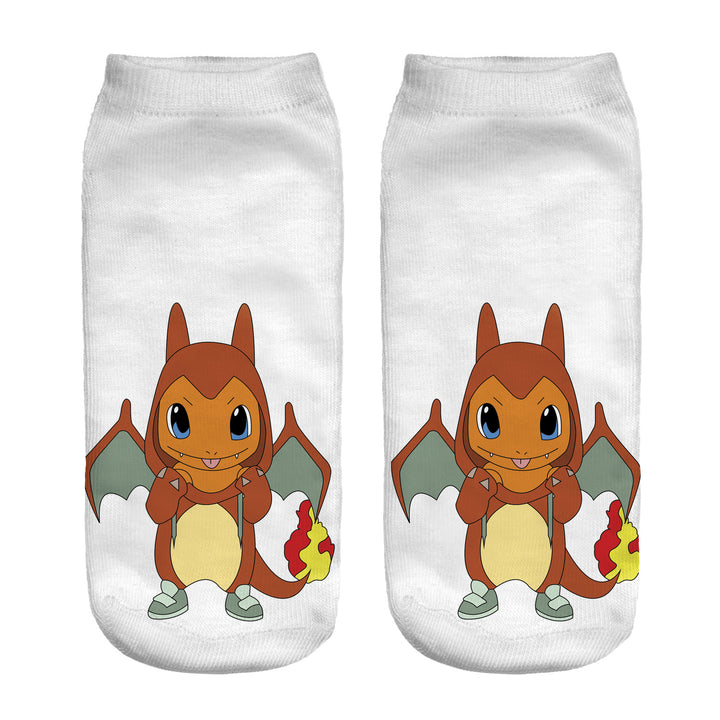 Unisex Niedrige Ankle-Socken mit Cartoon-Monster-Gesicht und weichem Baumwollmix Drune