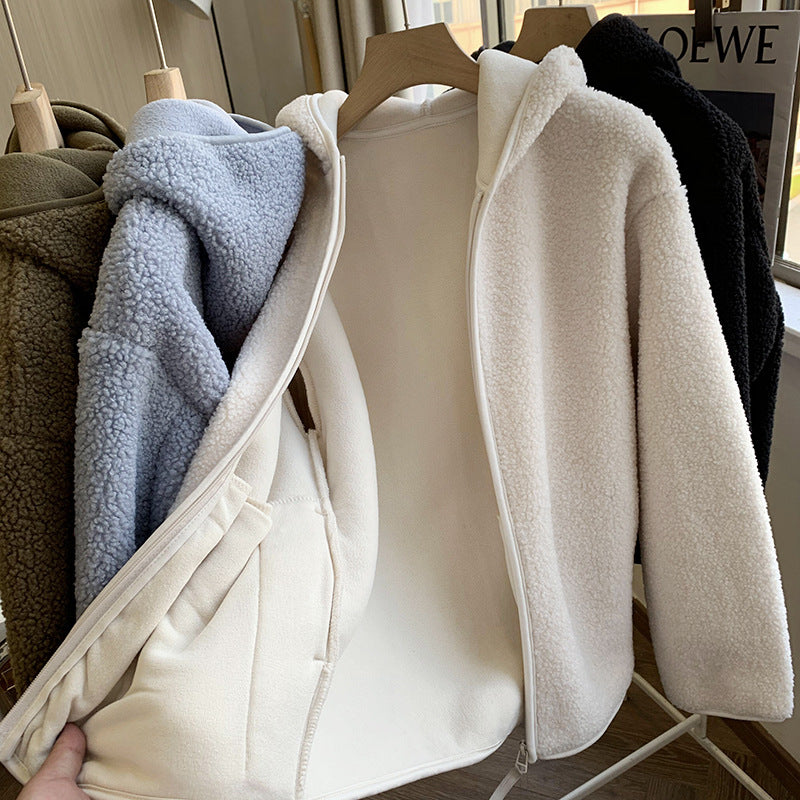 Gefütterte Kapuzenjacke aus Teddyfleece