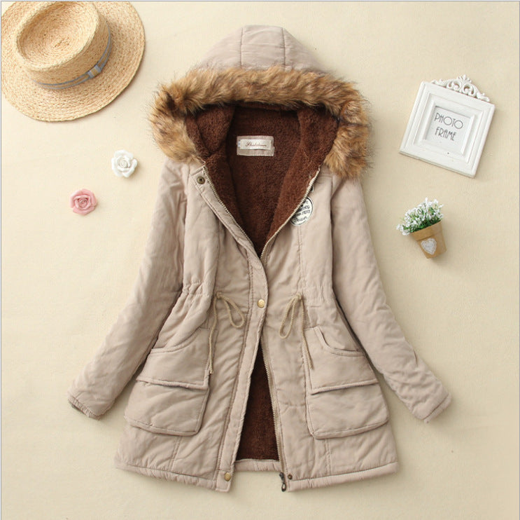 Damen Gefütterter Parka mit Kunstfellkapuze und Teddyfutter Drune