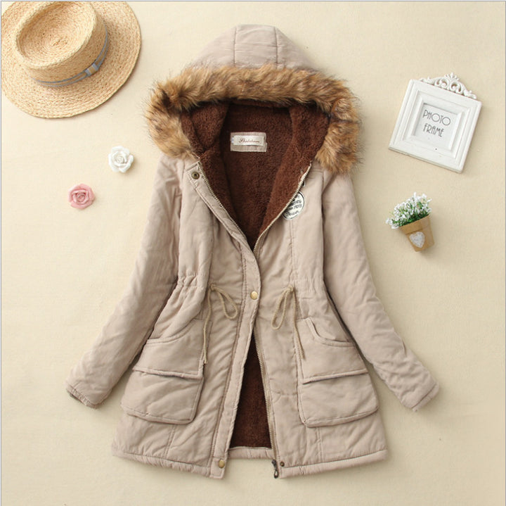 Damen Gefütterter Parka mit Kunstfellkapuze und Teddyfutter Drune