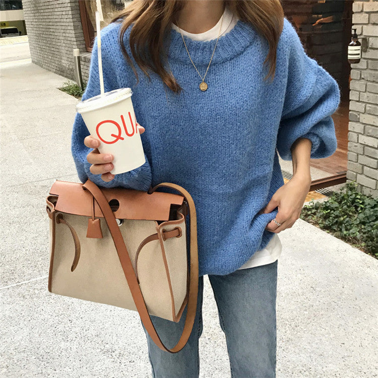 Damen Kuscheliger Pullover mit weitem Schnitt und lässigem Design Drune