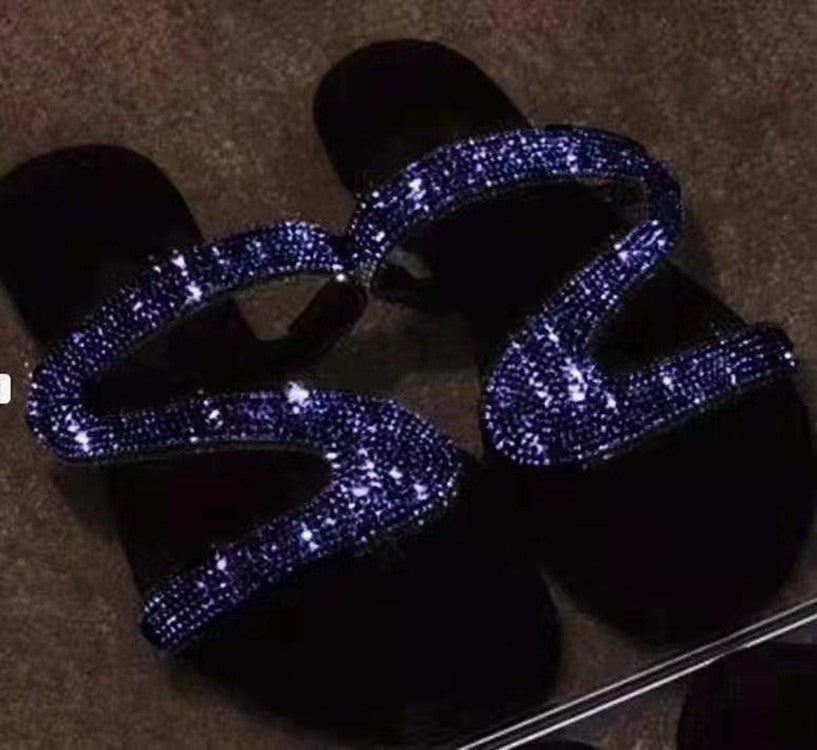 Damen Glamouröse Zehentrenner-Sandalen mit funkelnden Strass-Akzenten Drune