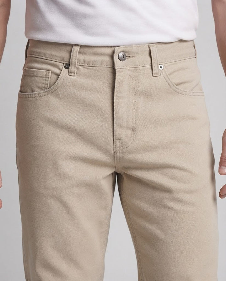 Herren Weite Utility-Twill-Hose mit Knieabnähern und bodenlangem Saum Drune