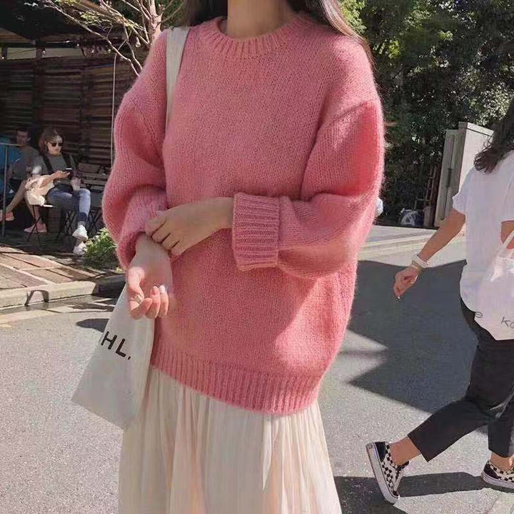 Damen Kuscheliger Pullover mit weitem Schnitt und lässigem Design Drune