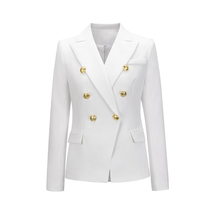Damen Blazer im doppelten Knopfdesign mit goldenen Akzenten Drune