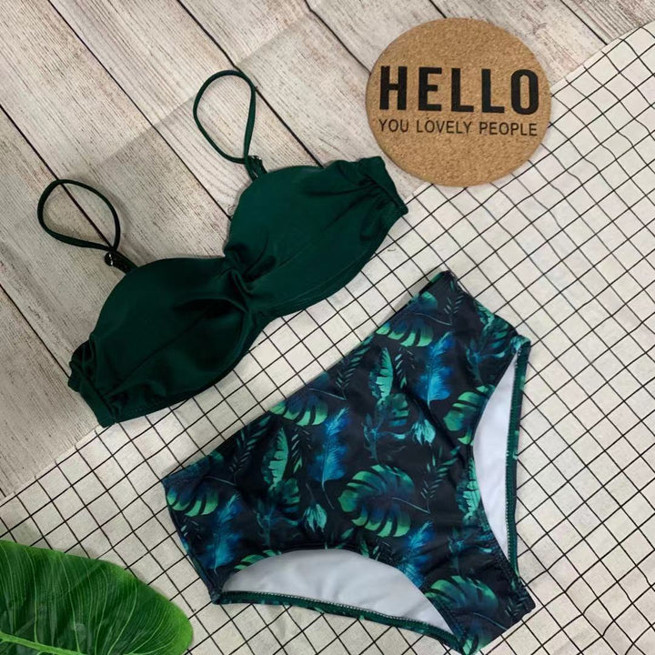 Damen Bikini mit floralem Design und verstellbaren Trägern Drune