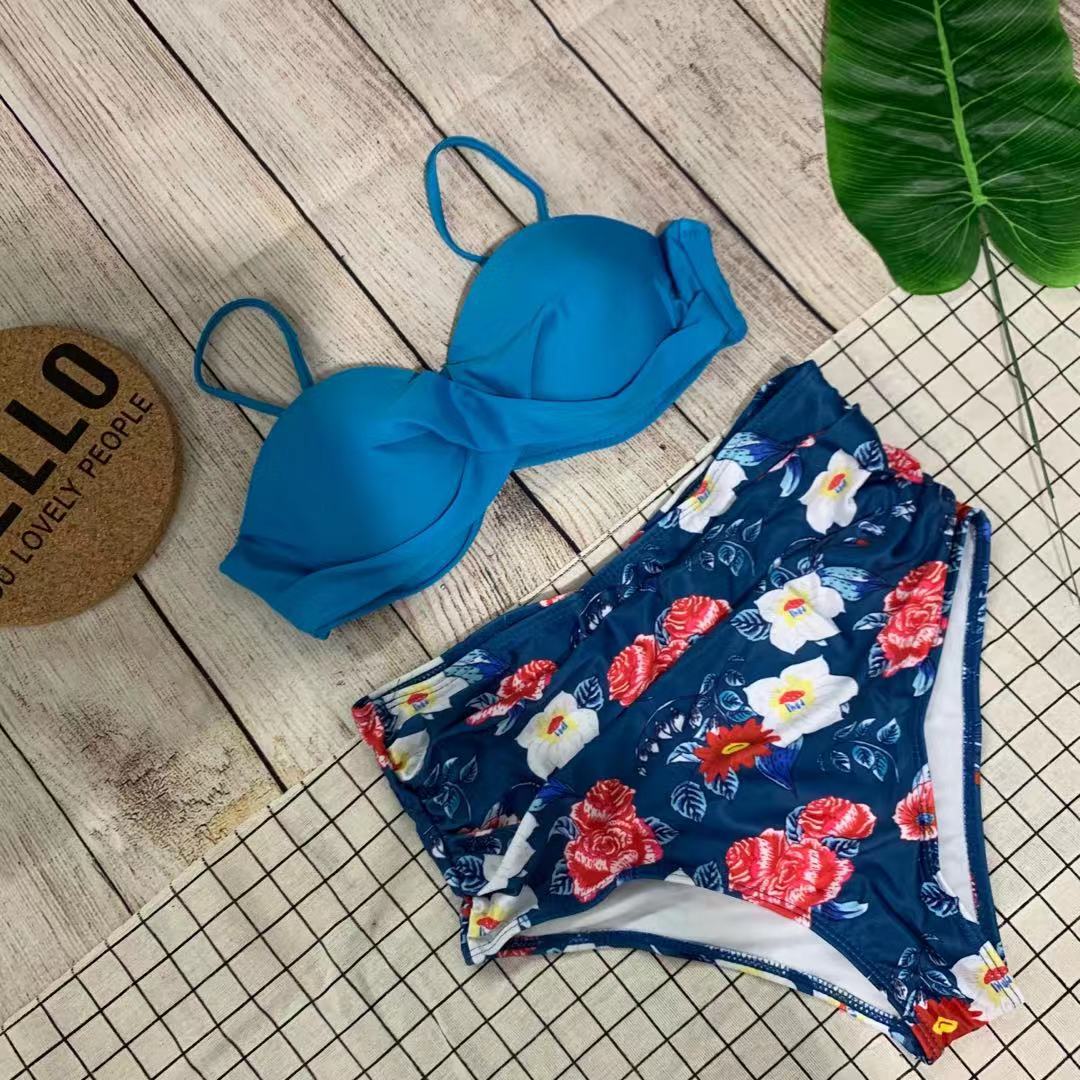 Damen Bikini mit floralem Design und verstellbaren Trägern Drune