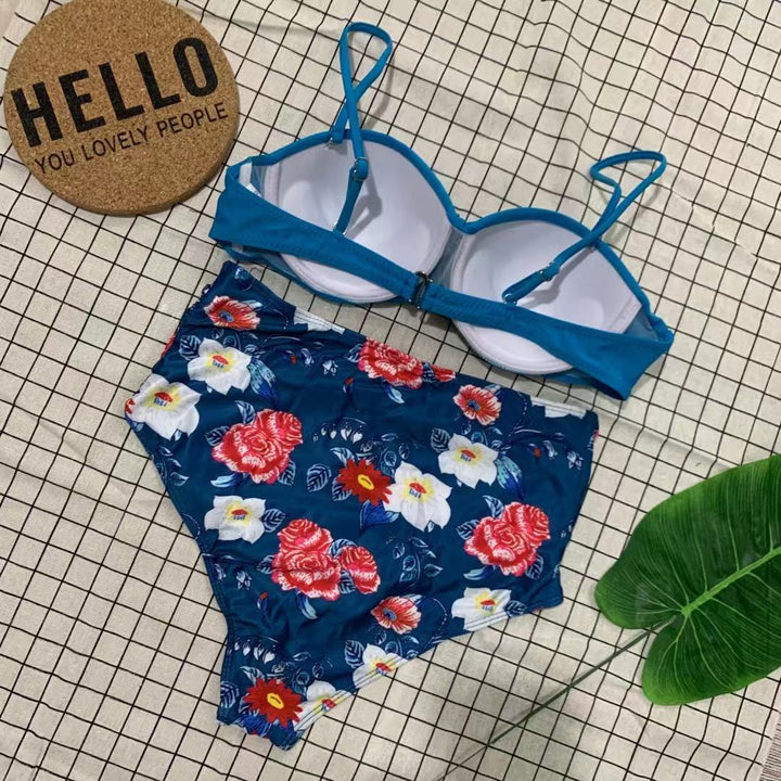 Damen Bikini mit floralem Design und verstellbaren Trägern Drune