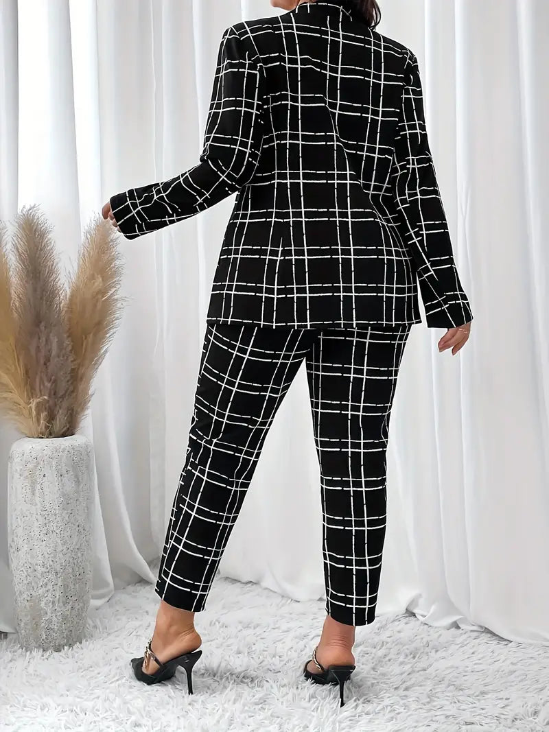 Drune | kariertes Blazer-Set Reversblazer & Kegelhose