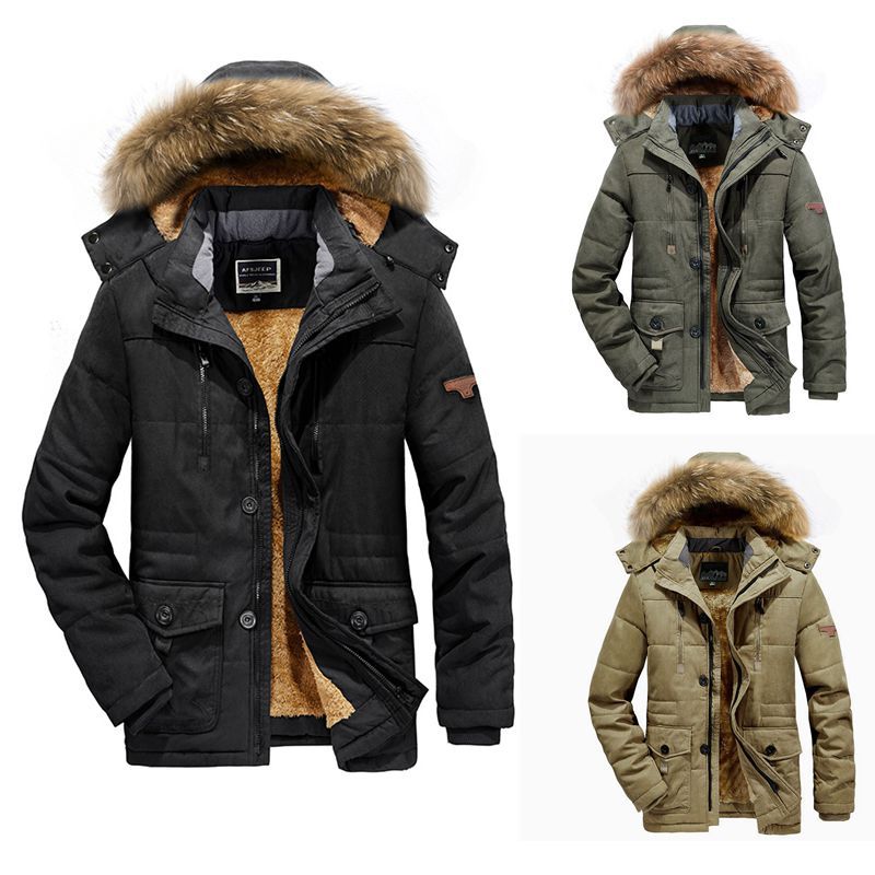 Herren Winterparka mit abnehmbarem Pelzkragen Drune