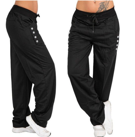 Damen Sportliche Freizeithose mit praktischen Taschen und verstellbarem Bund Drune