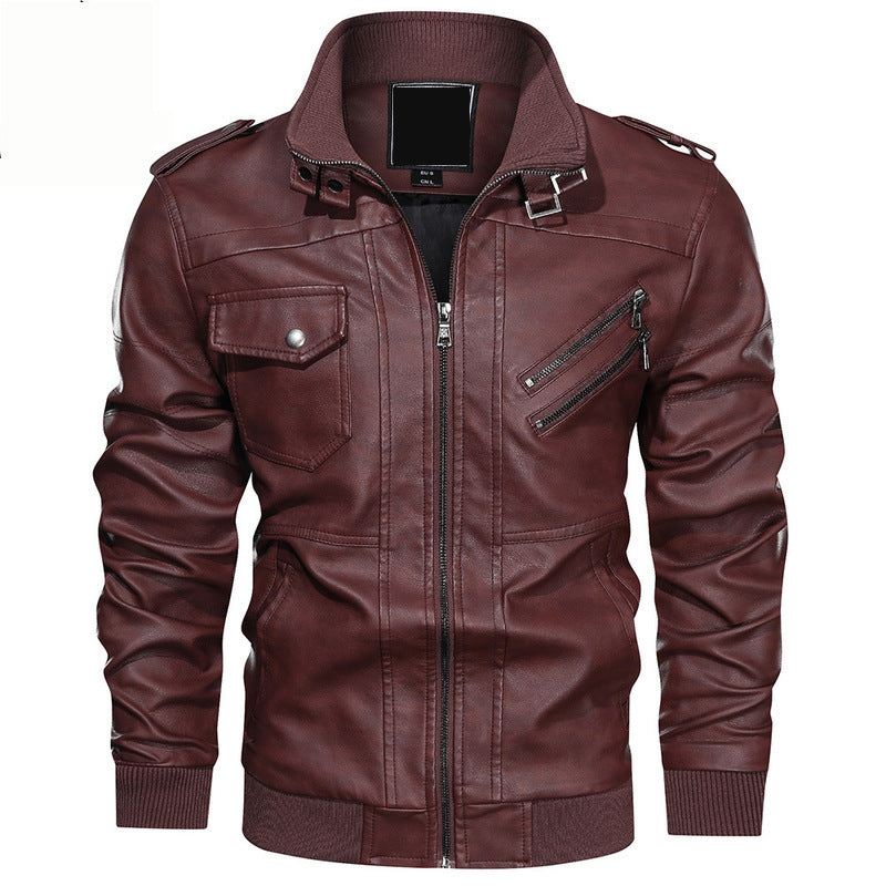 Herren Stylische Lederjacke Drune
