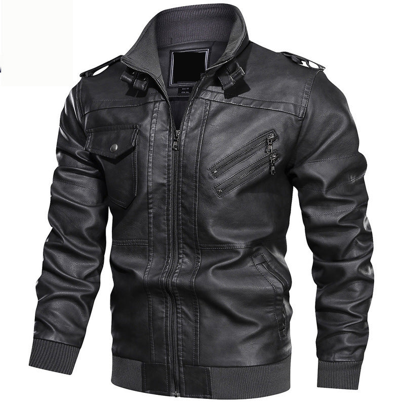 Herren Stylische Lederjacke Drune
