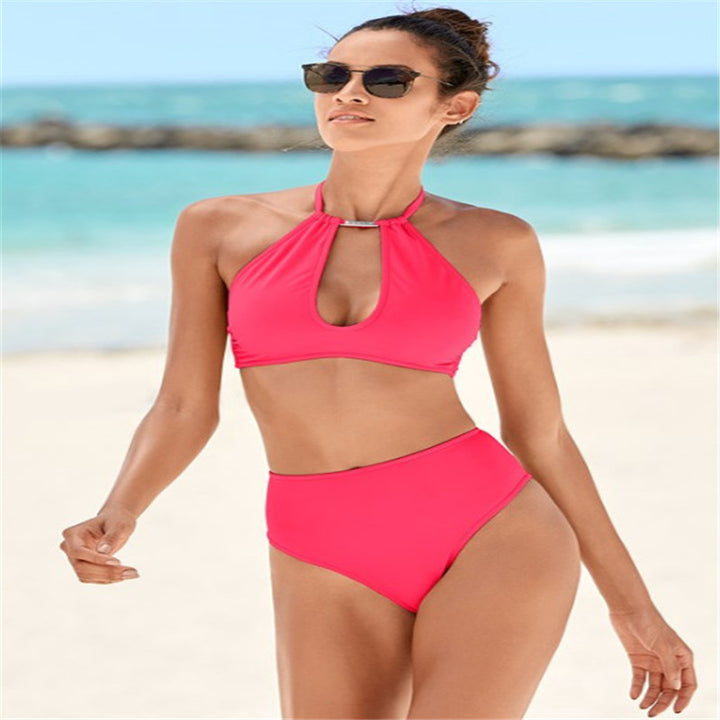 Damen Hochgeschnittener Bikini mit elegantem Halter-Design Drune
