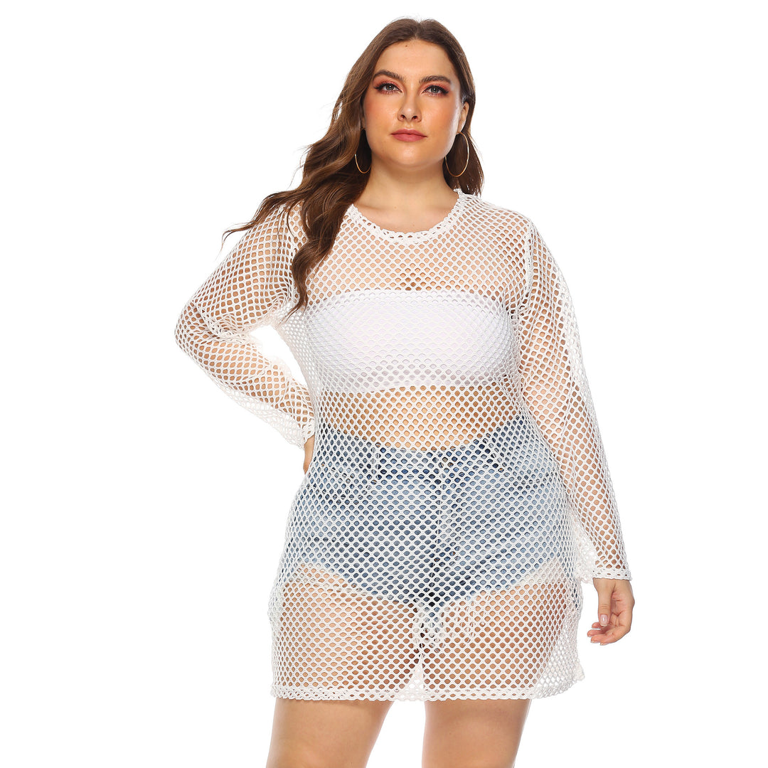 Damen transparentes Netz-Strandkleid Drune
