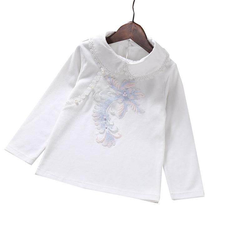 Mädchen modisches Sweatshirt mit elegantem Spitzenbesatz Drune