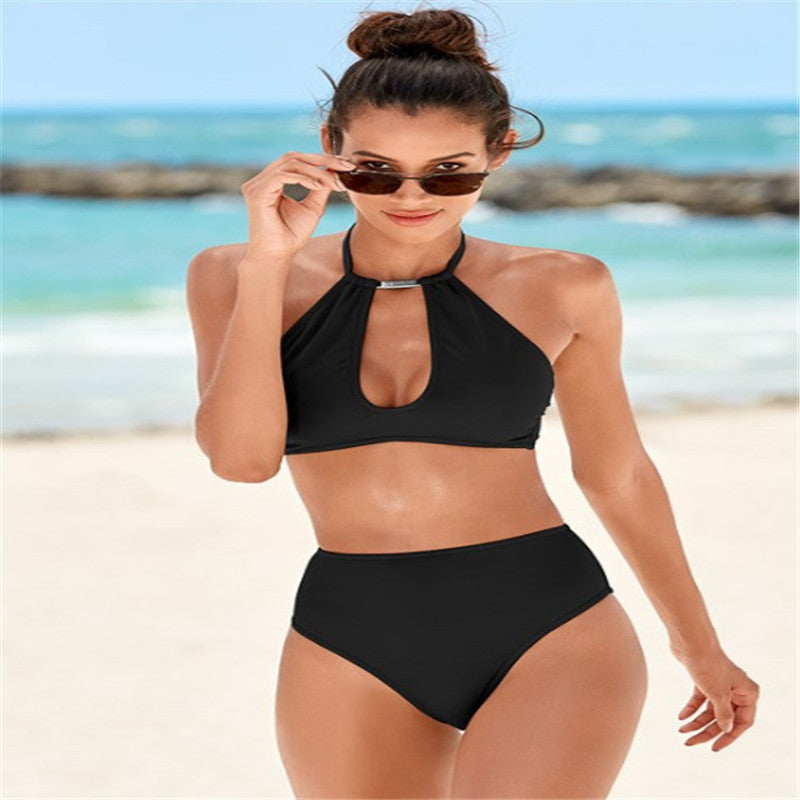 Damen Hochgeschnittener Bikini mit elegantem Halter-Design Drune