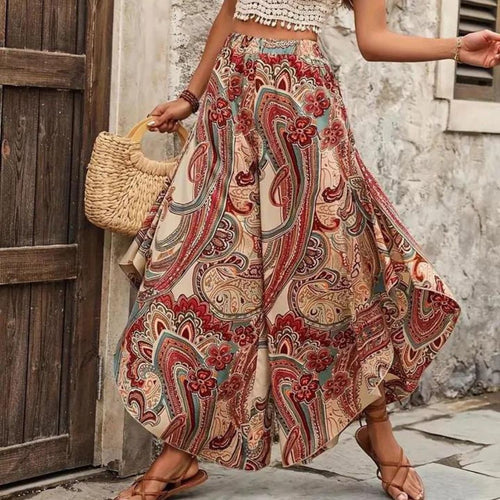Drune | Boho Paisley-Hose mit weitem Bein