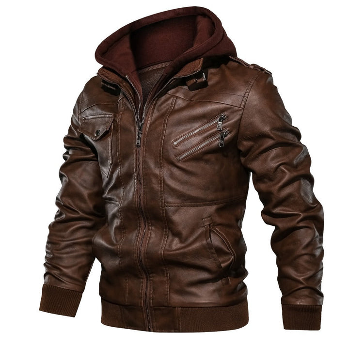 Herren lässige jacke mit abnehmbarer Kapuze und funktionalen Taschen Drune