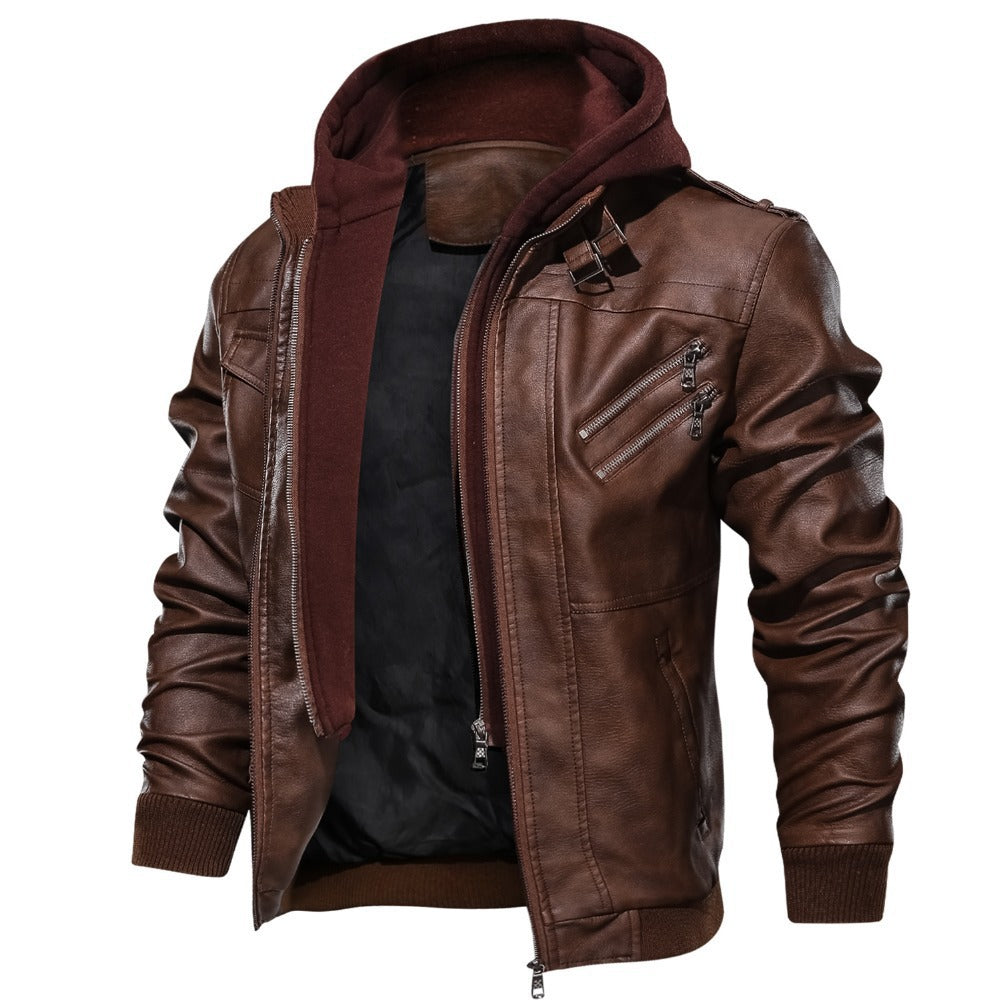 Herren lässige jacke mit abnehmbarer Kapuze und funktionalen Taschen Drune