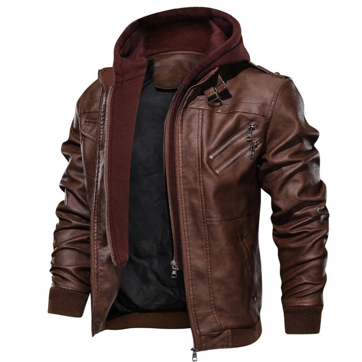 Herren lässige jacke mit abnehmbarer Kapuze und funktionalen Taschen Drune