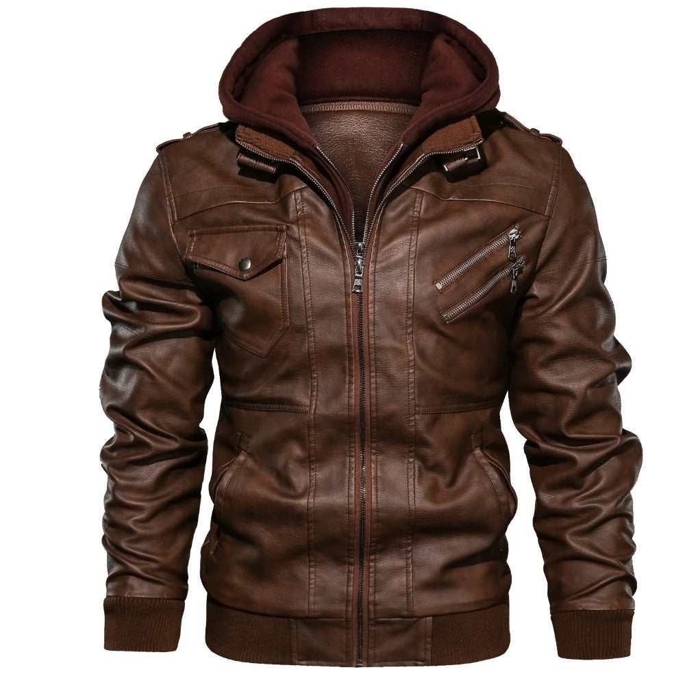 Herren lässige jacke mit abnehmbarer Kapuze und funktionalen Taschen Drune
