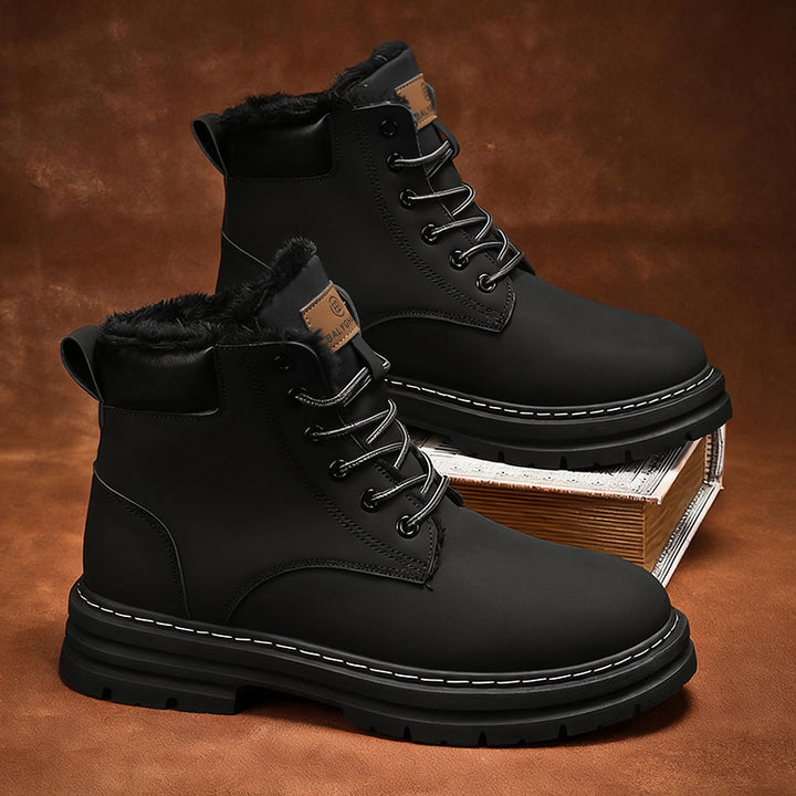 Gefütterte Herren-Winterstiefel, mittelhoher Schaft, warm