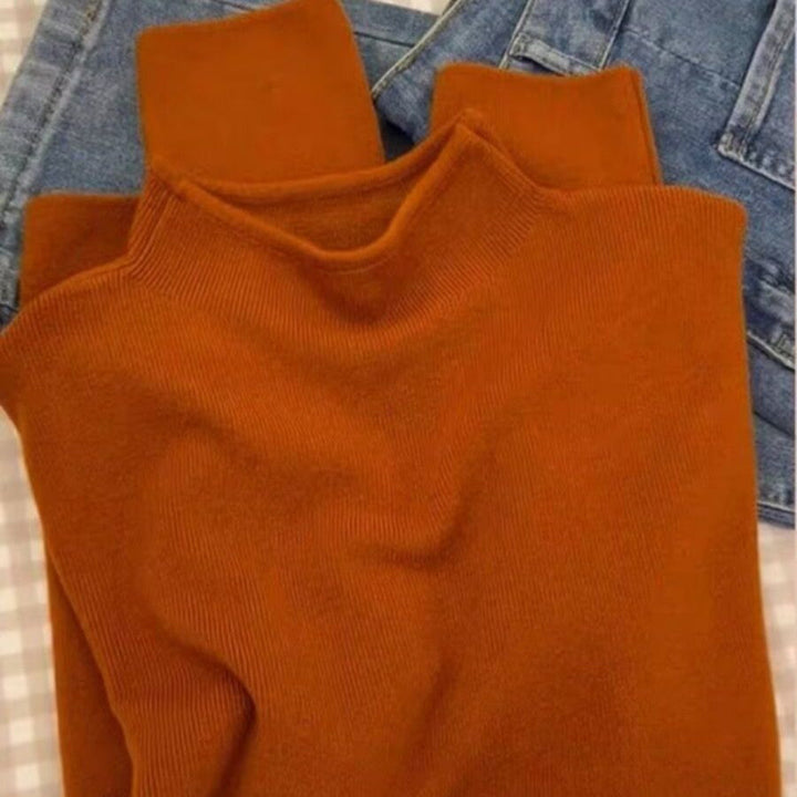 Damen-Strickpullover mit Stehkragen